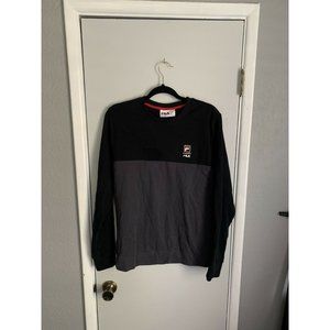 SMALL BLACK GRAY FILA Men LONG SLEEVE SWEATSHIRT